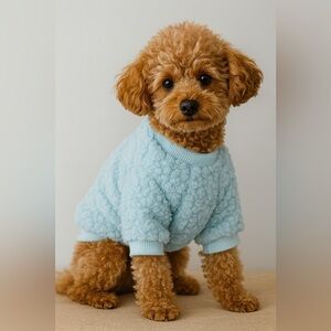 Cozy Fleece Dog Sweaters in Yellow, Cream, and Blue